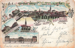 01454 Radeberg Bahnhof Amtsgericht Litho o 1898
