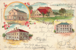 01454 Ullersdorf Radeberg Gasthof Backerei Schule Litho  o 1900