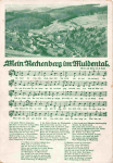 Rechenberg-Bienenmühle, Ore Mountains (Erzgebirge) – song card by A. Gräfe, used circa 1940