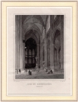 Regensburg Cathedral original steel engraving J. Poppel around 1850 