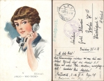 Telephone operator artist card R. Fuhrmann field post stamp transitional army Reichswehr Infantry Regiment 29 (4th Guard Regiment z.F.) o 26.11.1919