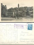08209 Reumtengruen via Auerbach (Vogtl.) Country postmark on postcard o 1956