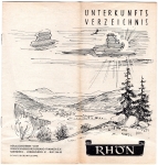 Rhoen Franconia accommodation directory around 1950, 12 pages