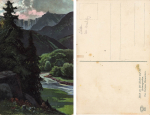 Riesengebirge Blick an der Kochel auf die Schneegruben Künstlerkarte Morgenstern Nr 3752 * um 1910
