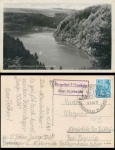 09648 Ringethal-Falkenhain via Mittweida Country postmark on postcard Zschopau-Talsperre o 12.8.1954