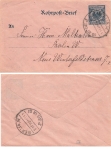 German Reich pneumatic tube letter 30 Pfennig o Berlin W 7.6.1892