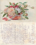 roses silver cut card used 10/28/1917