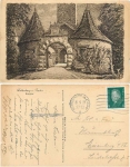 Rothenburg Tauber Burgtor Künstlerkarte o 19.9.1929