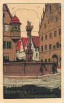 Rothenburg St.Georgbrunnen Künstler-Stein-Zeichnung *ca.1920