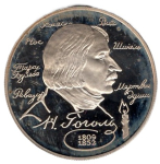 Russland 2 Rubel Silber 1994 185. Geburtstag von Nikolai Gogol PP