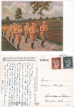 SA artist card E. Frauendorfer We march for home o 6.5.1943
