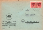 SBZ West Saxony Michel 132X horizontal pair on cover o Leipzig S36 15.3.1946