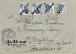 SBZ district hand stamp District 20 OPD Halle Halberstadt Multiple franking on cover to Magdeburg July 10, 1948