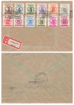 SBZ Michel 138-149 Popular Solidarity as R-Letter Leipzig C2 March 26, 1946