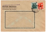 SBZ Michel 168 172 district handstamp 20 Mereburg on 8 + 16 Pfennig letter o Schkopau 29.6.1948
