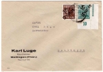 SBZ Michel 171 172 district handstamp 16 Weimar on 15 + 16 Pfennig letter o Weimar 28.6.1958