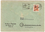 SBZ Michel 174 district handstamp 41 Plauen on 24 Pfennig letter o Plauen (Vogtl) 4 4.7.1948