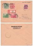 SBZ Michel 80y 85 86 87 88 on R-letter o Halle Saale 27.3.1946 to Dresden