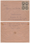 SBZ Ost Sachsen Ziffernserie Post Michel 51 viererblock auf Brief o Lommatzsch 21.2.1946