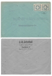 SBZ Ost Sachsen Ziffernserie Post Michel 53 senkrechtes Paar auf Brief o Radebeul 14.11.1945