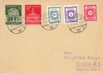SBZ Ost Sachsen Ziffernserie Post auf Karte o Dresden N 1.4.1946