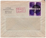 SBZ OPD Leipzig blackening AP 785 III 4 x 6 Pf Hitler paid with fee stamp o Mügeln 25.7.1945