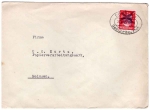 SBZ Doebeln Hand overpainting on 12 Pf Hitler with oval fee paid stamp 20.7.1945 to Meissen