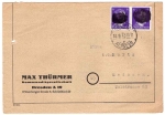 Blackening of Hitler's head 2 x 6 Pfennig horizontal pair on cover o Dresden Altst.19 16.6.1945 to Meissen