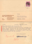 Blackening of Hitler's head 6 Pfennig on card Farbenfabrik Dotterweich o Dresden N24 June 19, 1945 to Meissen