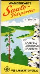 Saale dams hiking map with Saalfeld Ziegenrück and Saalburg around 1957