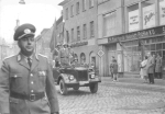 Saalfeld, Thuringia: Parade of the GDR People's Police, circa 1970; genuine photograph, 10.6 x 7.4 cm.