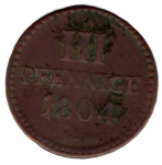 Saxon-Albertine line 3 pfennigs 1804 SGH Frederick Augustus III.