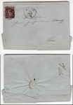 Sachsen Michel 9 auf Brief mit Gitterstempel 15 Zwickau 12.10.1856 nach Pirna
