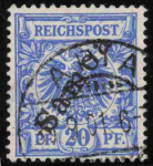 Samoa Deutsche Post Michel 4 o gestempelt Krone Adler  geprüft