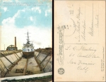 Hunters Point Dry Dock  U.S.S. Ohio in Dock San Francisco Cal o ca.1920