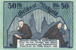 04626 Schmölln, city emergency money, value 50 Pfg., Back of pipe smoker, 1921