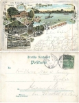 Schonebeck Grunewalde Gasthof Hirsch Litho o 29.1.1901