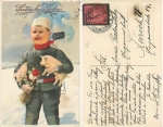 Chimney sweep with pigs and roses o ca.1930