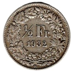 Schweiz 1/2 Franken 1932