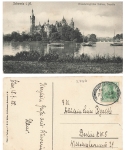 Schwerin Castle railway postmark Ludwigslust Schwerin Zug 24 September 19, 1908