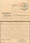 Seiffen Erzgebirge red fee paid stamp on postcard o 8.10.1945 to Dorfchemnitz