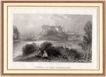 72488 Sigmaringen castle and town original steel engraving around 1850 