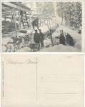 Construction soldiers WW I Carpenters building the casino in winter * around 1915