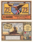 Steinfeld Schleswig 75 seventy-five pfennigs 1921 emergency money