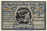 Stolp Pommern Slupsk Notgeldschein um 1920