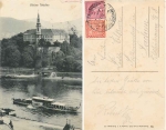 Tetschen Castle with Elbe steamer o April 7, 1937