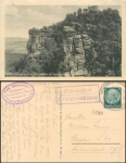 01796 Thuermsdorf via Koenigstein country postmark on AK Baerenstein o 14.5.1936