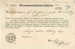 Thurn and Taxis Recommandations-Schein March 14, 1867 to Detmold