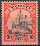 Togo Deutsche Post Michel 12 * ungebraucht Kaiseryacht