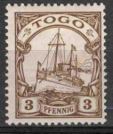 Togo Deutsche Post Michel 7 * ungebraucht Kaiseryacht  ​​​​​​​mit Falz